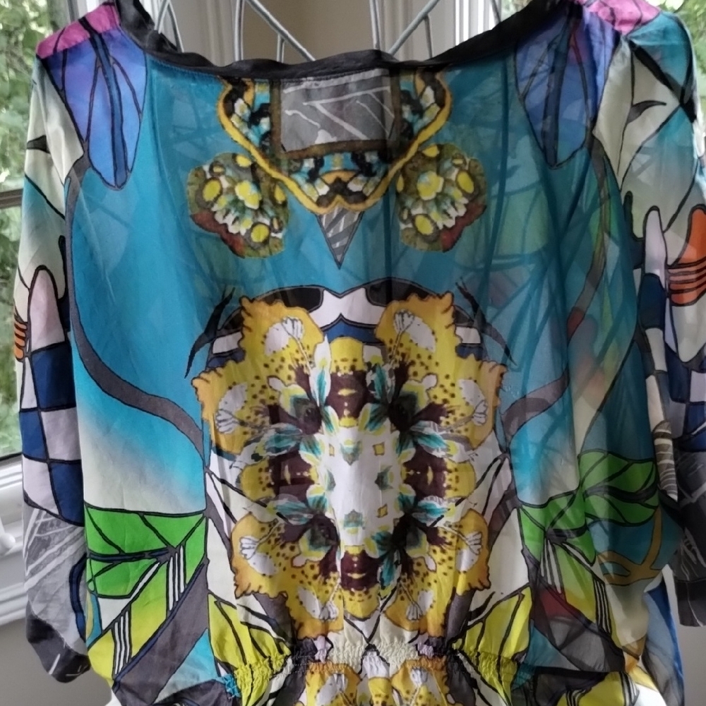 Johnny Was Blue and Yellow Patterned Tunic - Picture 9 of 14